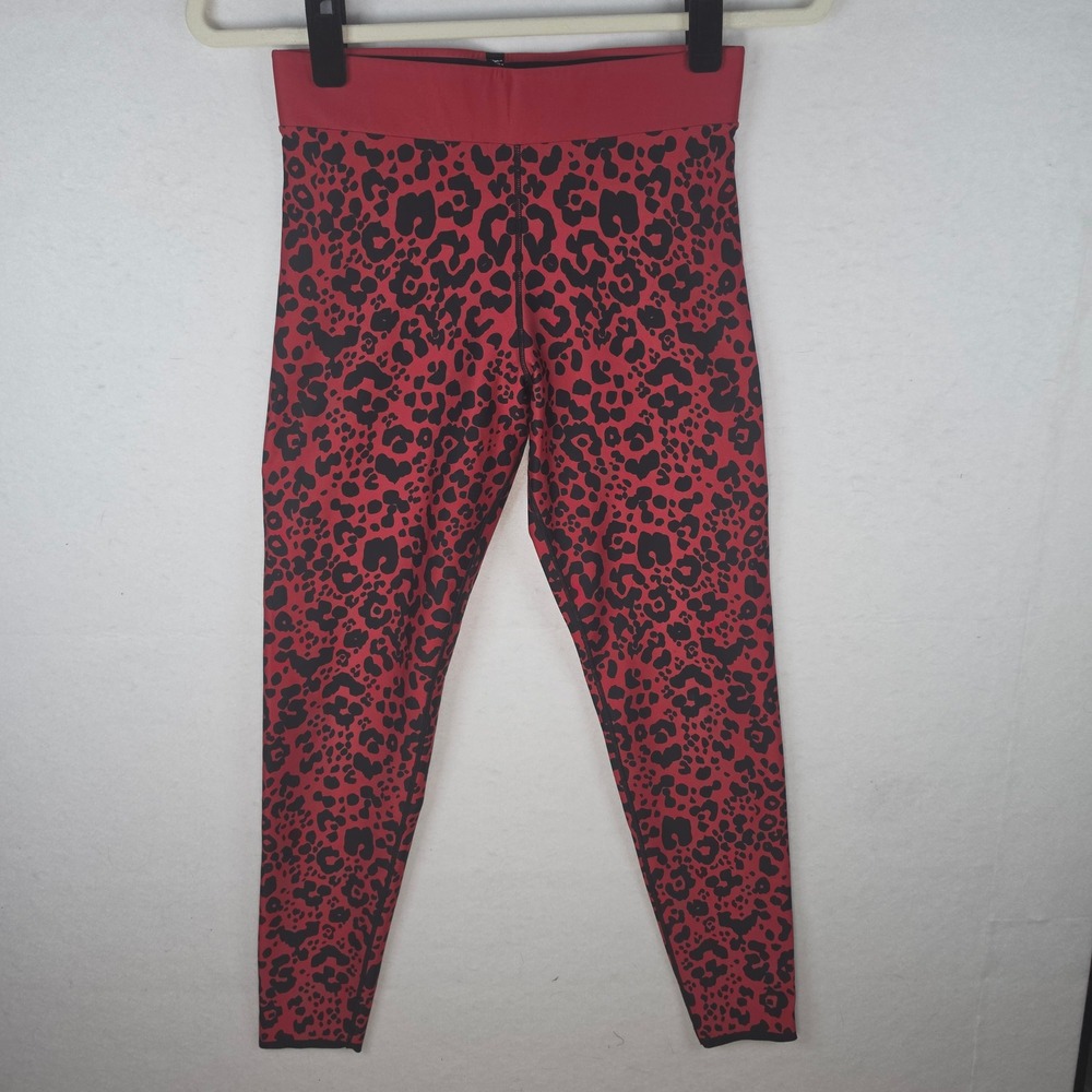 COR by Ultracor Leopard Print Compression Leggings Red Black Medium